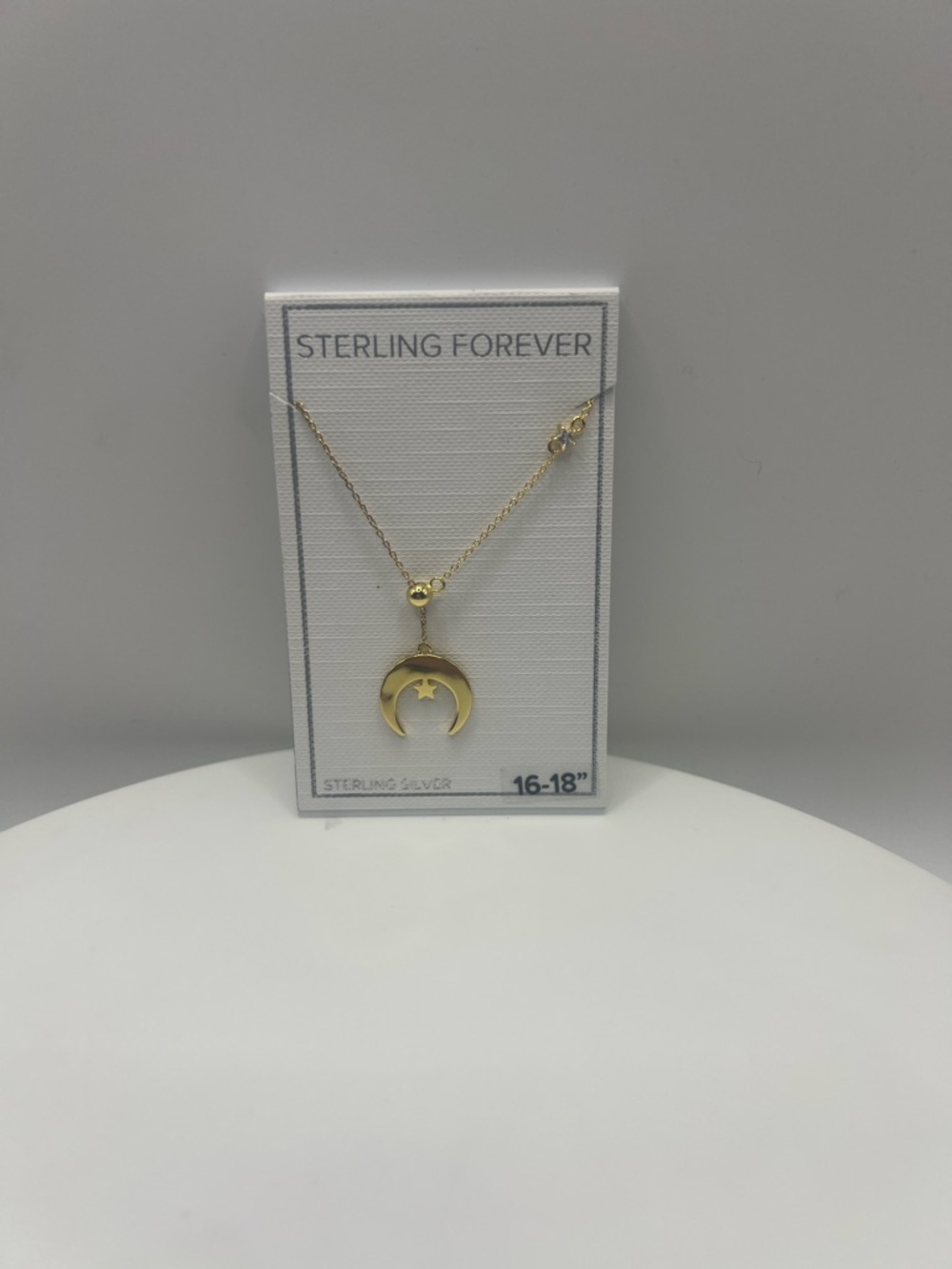 Sterling Forever Gold Crescent & Star Necklace